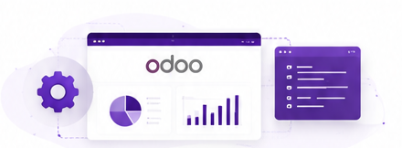 Odoo ERP dashboard illustration